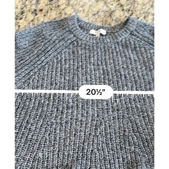 Madewell Gray Linen Blend Swing Crop Marled Sweater C0358 Size Large - Picture 9 of 11